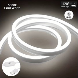 Taśma LED Neonowa USB 5V Biała 2m z Dotykowym Włącznikiem