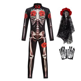 Kombinezon szkielet dla dziewczynki 9-10T, kostium na Halloween