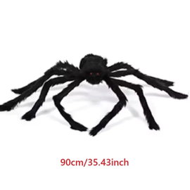 Pluszowy pająk czarny 90 cm dekoracja na Halloween