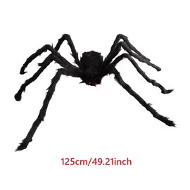 Pluszowy pająk czarny 125 cm dekoracja na Halloween