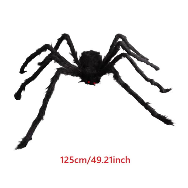 Pluszowy pająk czarny 125 cm dekoracja na Halloween
