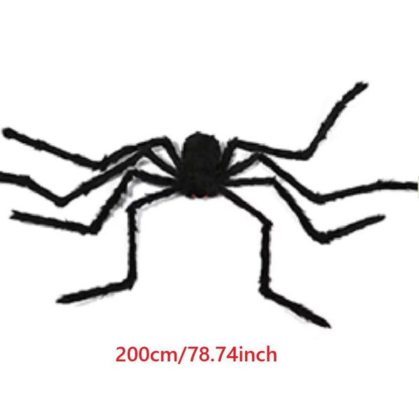 Pluszowy pająk czarny 200 cm dekoracja na Halloween