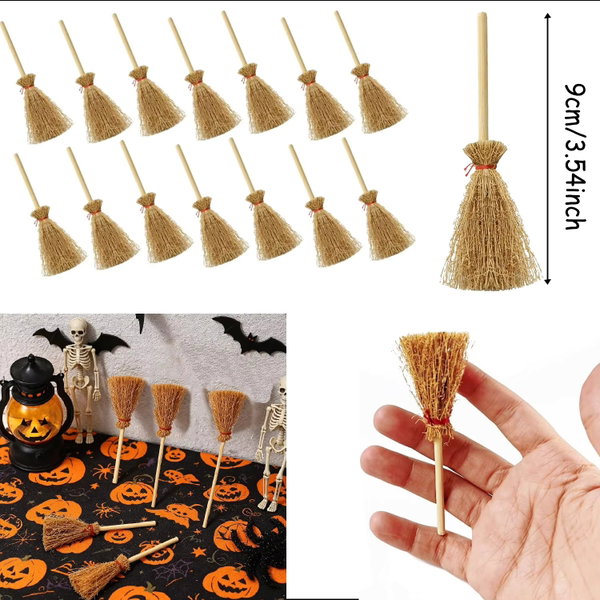 Mini kapelusz czarownicy z miotłą 20 szt. – mini Broom