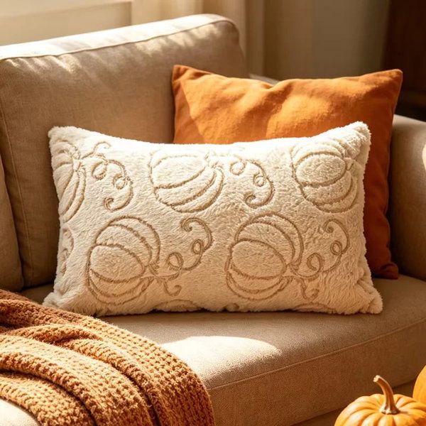Poszewka z pluszu z liśćmi klonu 45×45 cm pumpkin 03 30×50 cm pumpkin 02
