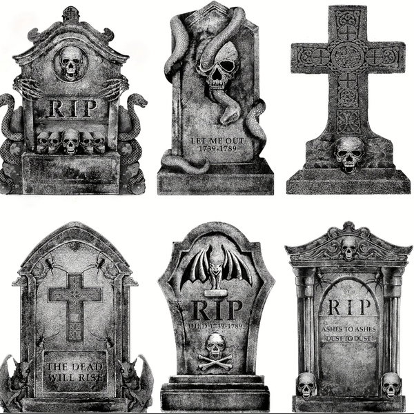 Nagrobki na Halloween Realistyczny straszny szkielet