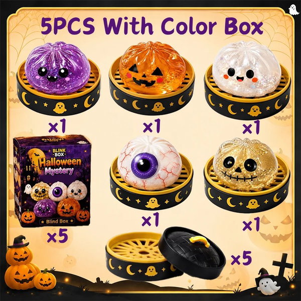 Mini Halloweenowe Pierożki Squishy, 5 szt. bez 5 szt.-With Color Box