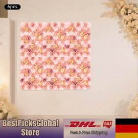 Sztuczna ściana kwiatowa 6 szt. 60*40cm, jesienne różowe dalia i róże