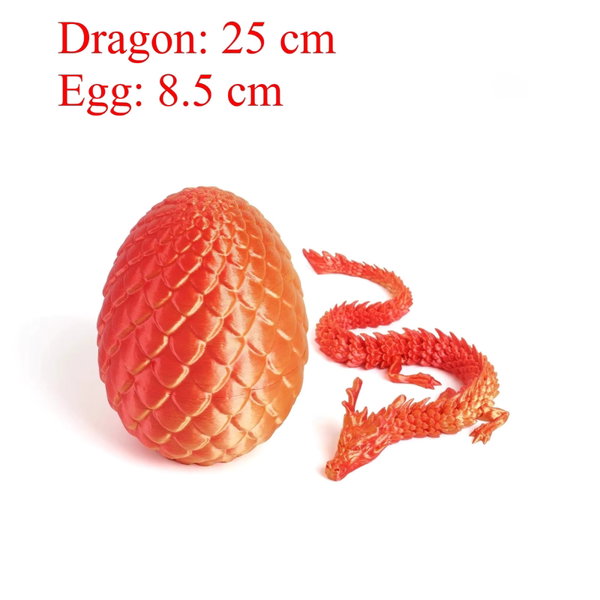 Drukowane w 3D jajo smoka z ruhomym modelem smoka, dekoraja domu – C