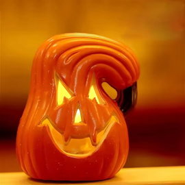 Świecąca dynia LED na Halloween, trójwarstwowa, kolor 101