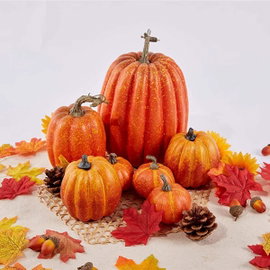 Sztuczne dynie pomarańczowe, dekoracyjne na Halloween i jesienne święta