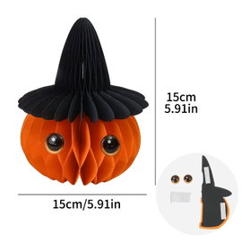 Ozdoba z papieru 3D na Halloween, kolor Pumpkin, 5 szt.