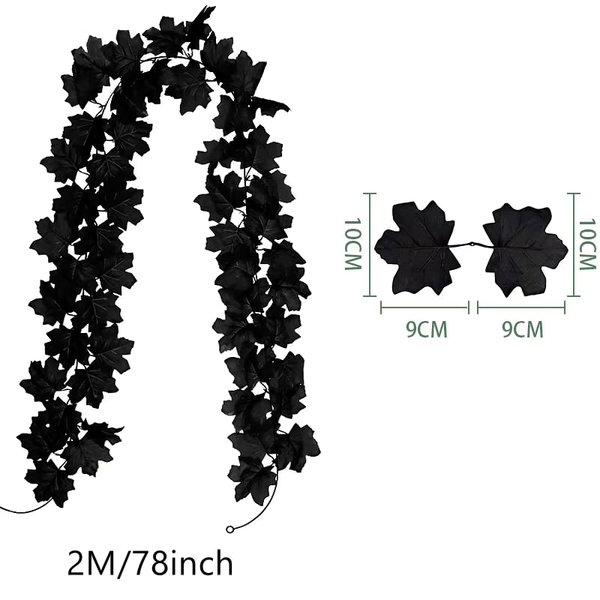 Wieniec z sztucznych liści klonu, 200 cm, wersja 7