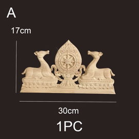 Drewniane aplikacje rzeźbione, antyczne ozdoby 12cmx8 cm – A 30cmx17 cm