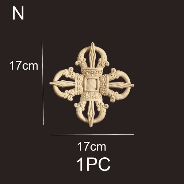 Drewniane aplikacje rzeźbione, antyczne ozdoby 12cmx8 cm – M 17cmx17 cm