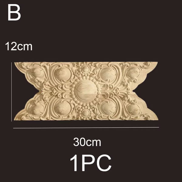 Drewniane aplikacje rzeźbione, antyczne ozdoby 12cmx8 cm – B 30cmx12 cm