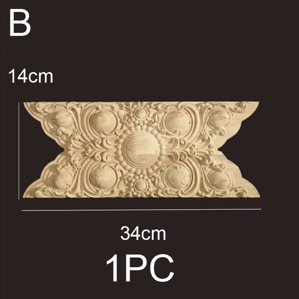 Drewniane aplikacje rzeźbione, antyczne ozdoby 12cmx8 cm – B 34cmx14 cm