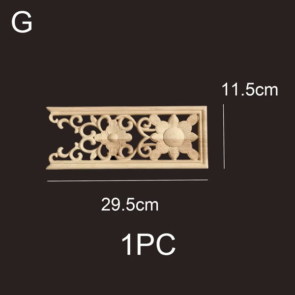 Drewniane aplikacje rzeźbione, antyczne ozdoby 12cmx8 cm – G 29.5cmx11.5 cm
