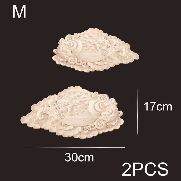 Drewniane aplikacje rzeźbione, antyczne ozdoby 12cmx8 cm – M 30cmx17 cm