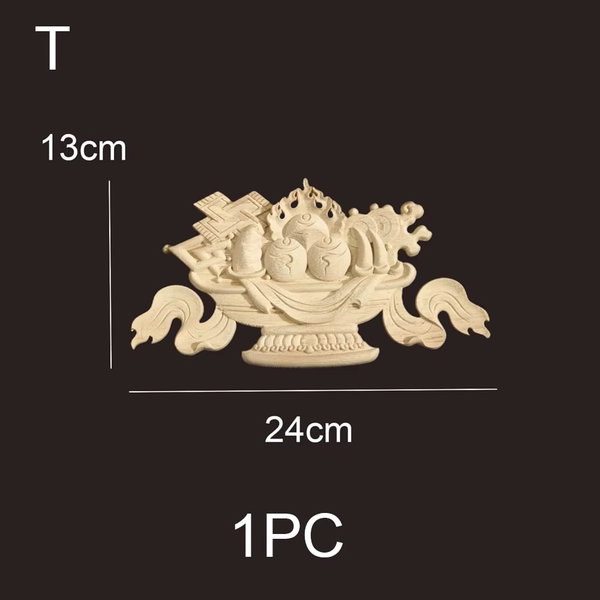 Drewniane aplikacje rzeźbione, antyczne ozdoby 12cmx8 cm – T 24cmx13 cm