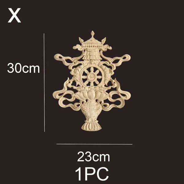 Drewniane aplikacje rzeźbione, antyczne ozdoby 12cmx8 cm – X 30cmx23 cm