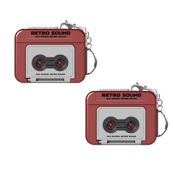 Retro rejestrator brelok slivery red-2 szt.