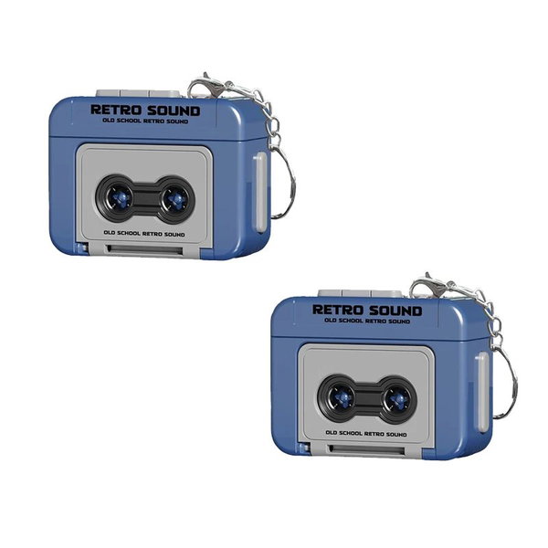 Retro rejestrator brelok slivery blue-2 szt.
