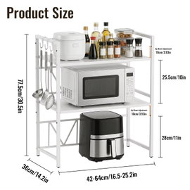 Rozsuwany organizer na mikrofalówkę 42-64 cm – biały