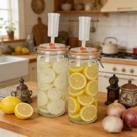 Słoik fermentacyjny 1,5 l z zaworem i obciążnikiem (zestaw 2 szt.)