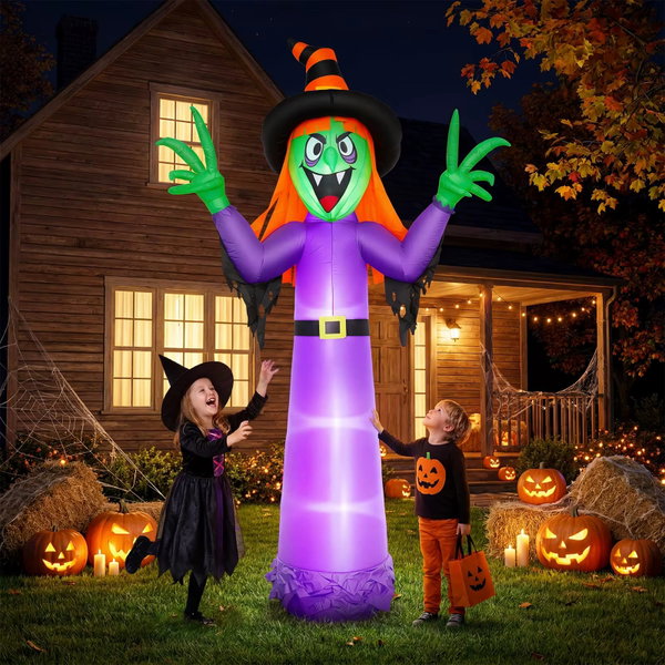 Dmuchana dekoracja na Halloween w kształcie czarownicy, 360 cm