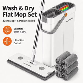 Zestaw do mycia podłóg Joybos Ultra-Slim Flat Mop z wiadrem żółty