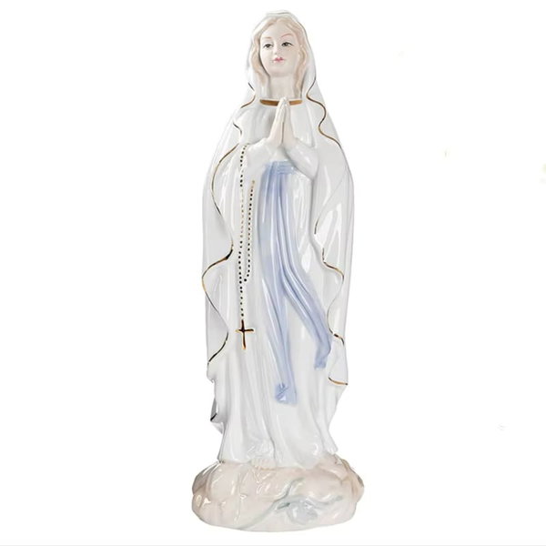 posąg dziewicy Mary naszej pani z Lourdes katolicki święty posąg ceramiczny
