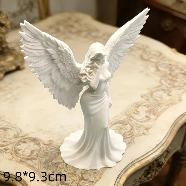 Statua modlącego się anioła, biało-złota A1