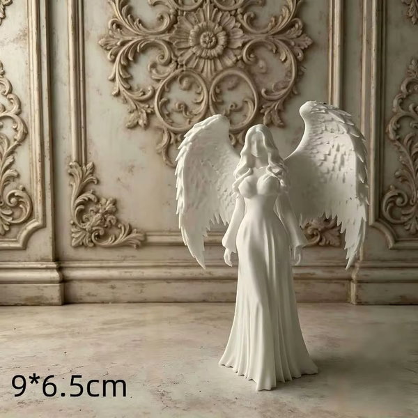 Statua modlącego się anioła, biało-złota A2