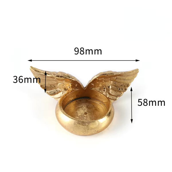 Świecznik Angel Wings Statuetka z żywicy złoty