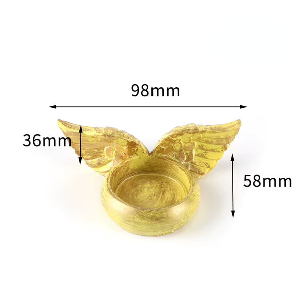 Świecznik Angel Wings Statuetka z żywicy żółty