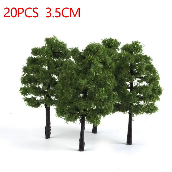 Mini drzewo dekoracyjne 3,5 cm zielone 20 sztuk