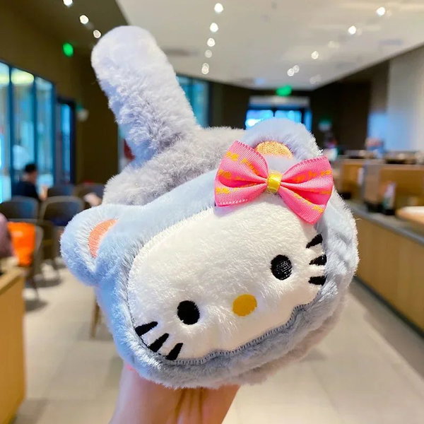 Nauszniki Hello Kitty pluszowe niebieskie