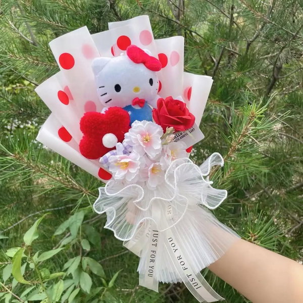 Pluszowy bukiet Hello Kitty, kreskówkowy, 1-35 cm 15-32 cm