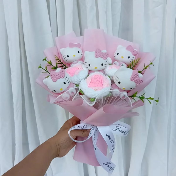 Bukiet pluszaków Hello Kitty z różą kawaii anime, kolor 18