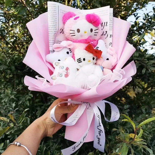 Bukiet pluszaków Hello Kitty z różą kawaii anime, kolor 20