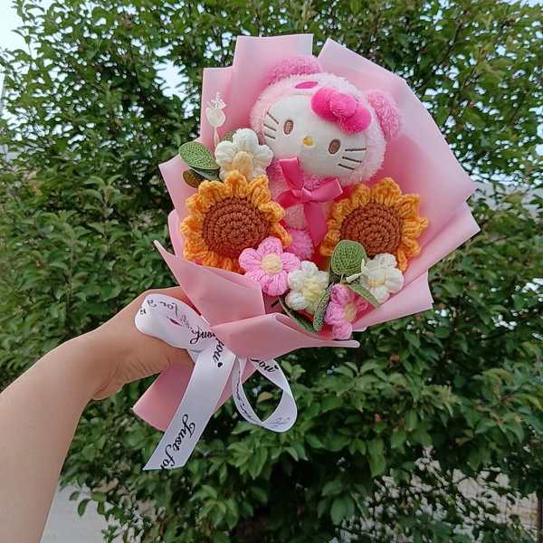 Bukiet pluszaków Hello Kitty z różą kawaii anime, kolor 30