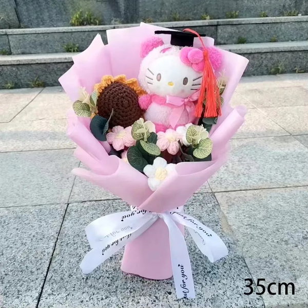Bukiet pluszaków Hello Kitty z różą kawaii anime, kolor 24