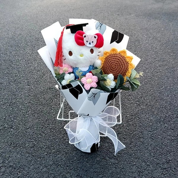 Bukiet pluszaków Hello Kitty z różą kawaii anime, kolor 25