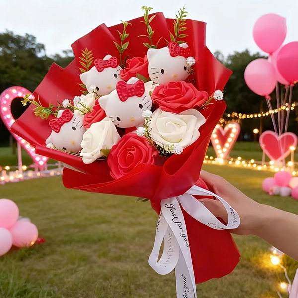 Bukiety róż Hello Kitty kolor KT-B-RED