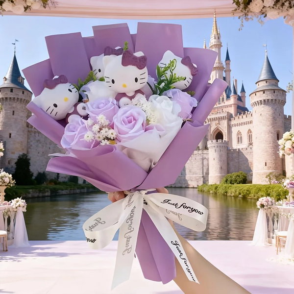 Bukiety róż Hello Kitty kolor KT-B-PURPLE