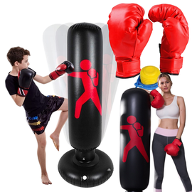 Worek Bokserski Dla Dzieci Stojący Treningowy Dmuchany Boks Rękawice Pompka