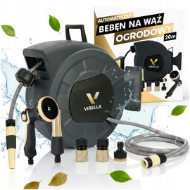 AUTOMATYCZNY BĘBEN ZWIJACZ NA WĄŻ OGRODOWY NAŚCIENNY ZWIJAK 1/2 22m
