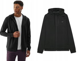 Bluza sportowa na trening4F M403 z kapturem, rozpinana czarna XL