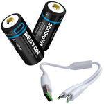 2x akumulator bateria RCR123 a 700 mAh micro USB + kabel do ładowania litowy