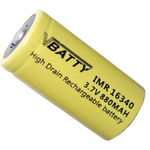 1x bateria akumulatorek CR 123 a 3,7v 880 mAh RCR 16340 Lithium CR17345